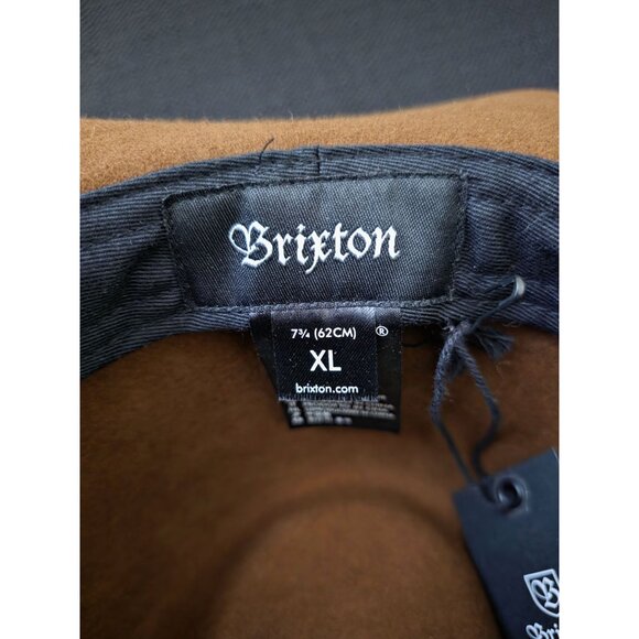 NWT Brixton WESLEY Wool Wide Brim Brown Western Fedora Packable Hat XL (7-3/4) - Picture 5 of 7
